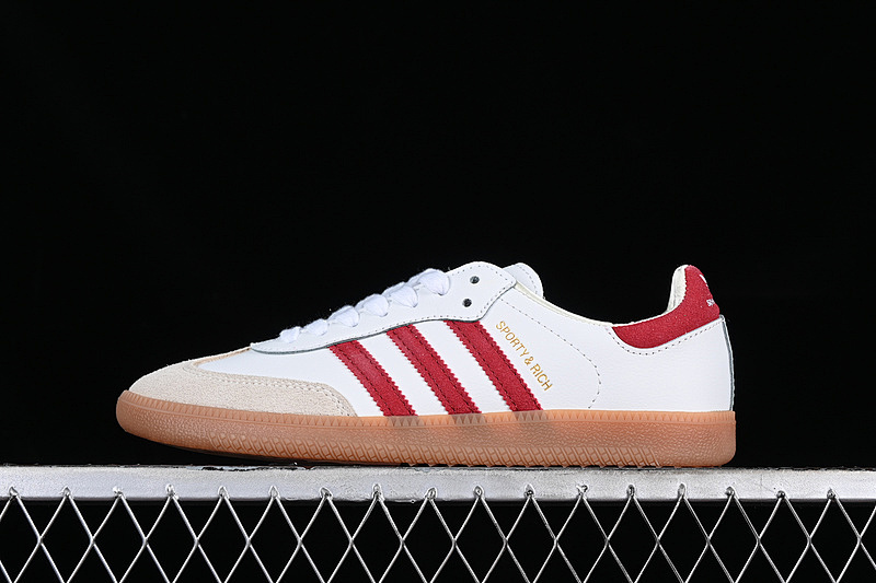 Adidas Samba OG SPORTYRICH WHITE-RED-GREY-BROWN Size EU36-EU45