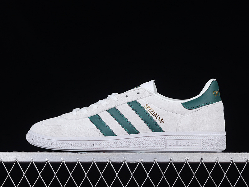Adidas Handball Spezial SHOES CLOUD WHITE-DARK GREEN-GOLD Size EU39-EU45
