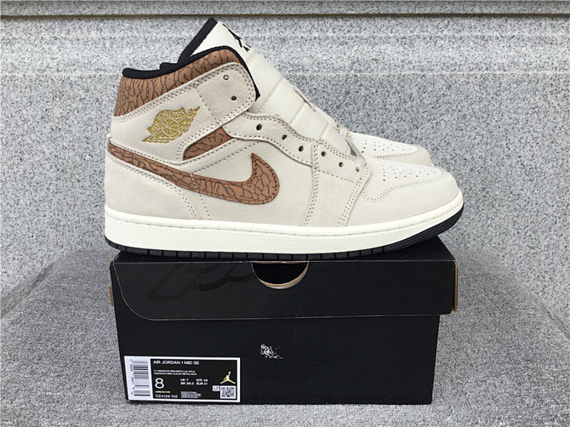 Air Jordan AJ1 Mid Brown Elephant AJ1 Size EU40-EU46