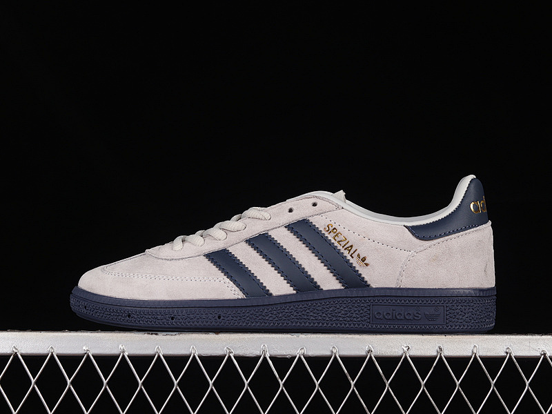 Adidas Handball Spezial SHOES LIGHT GREY-NAVY BLUE-GOLD Size EU39-EU45